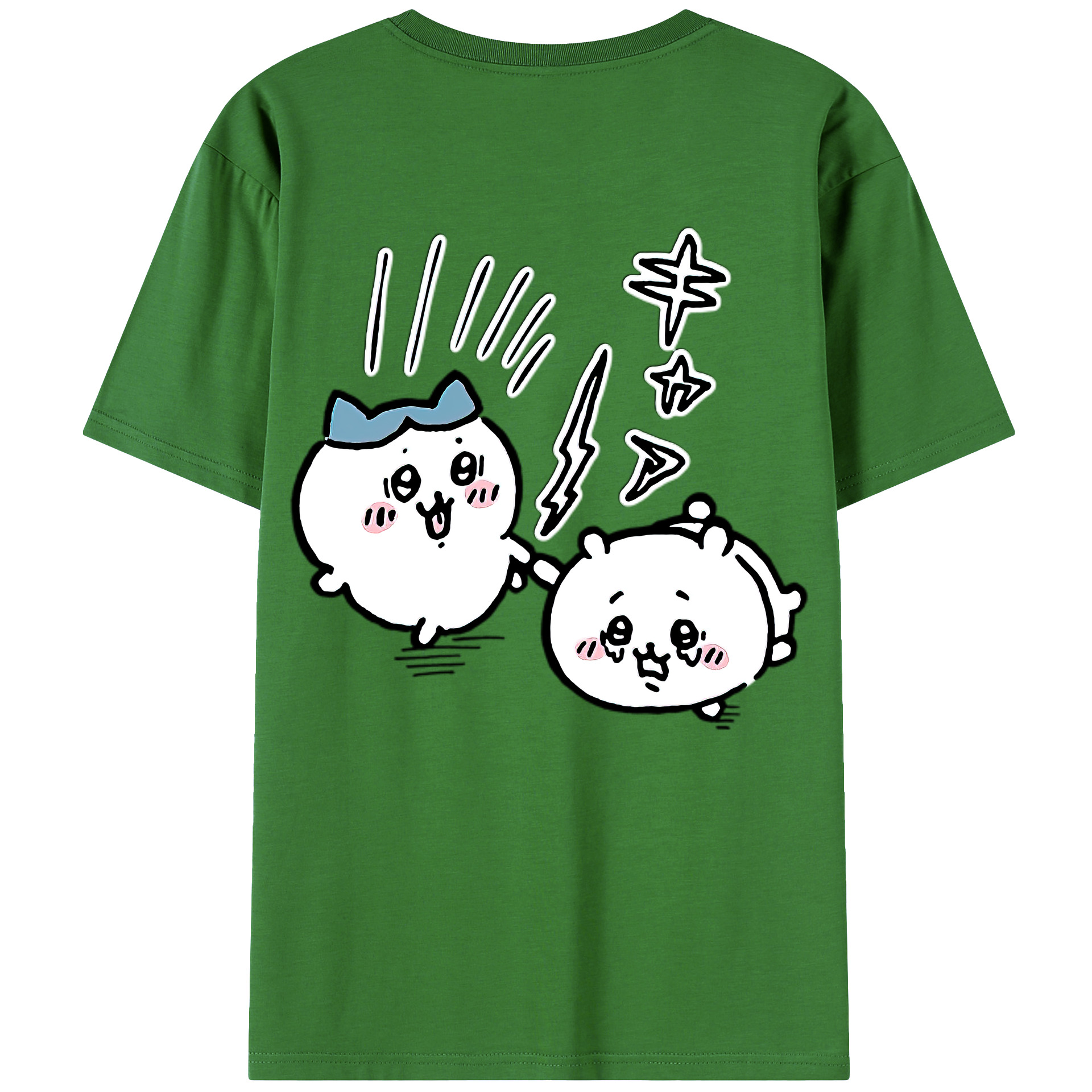 （画像用） ちいかわ ハチワレ Chii-kawa hachiware レディース半袖Tシャツ(バックプリント)